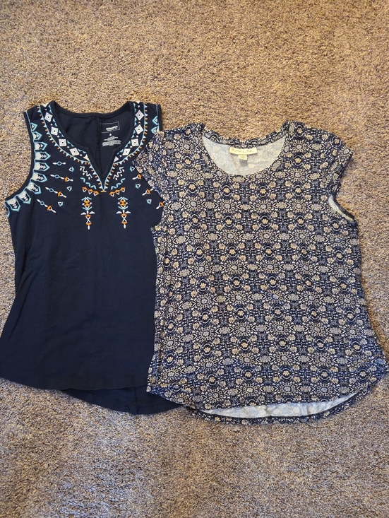Tops - (2) Women's Navy Casual Summer Shirts